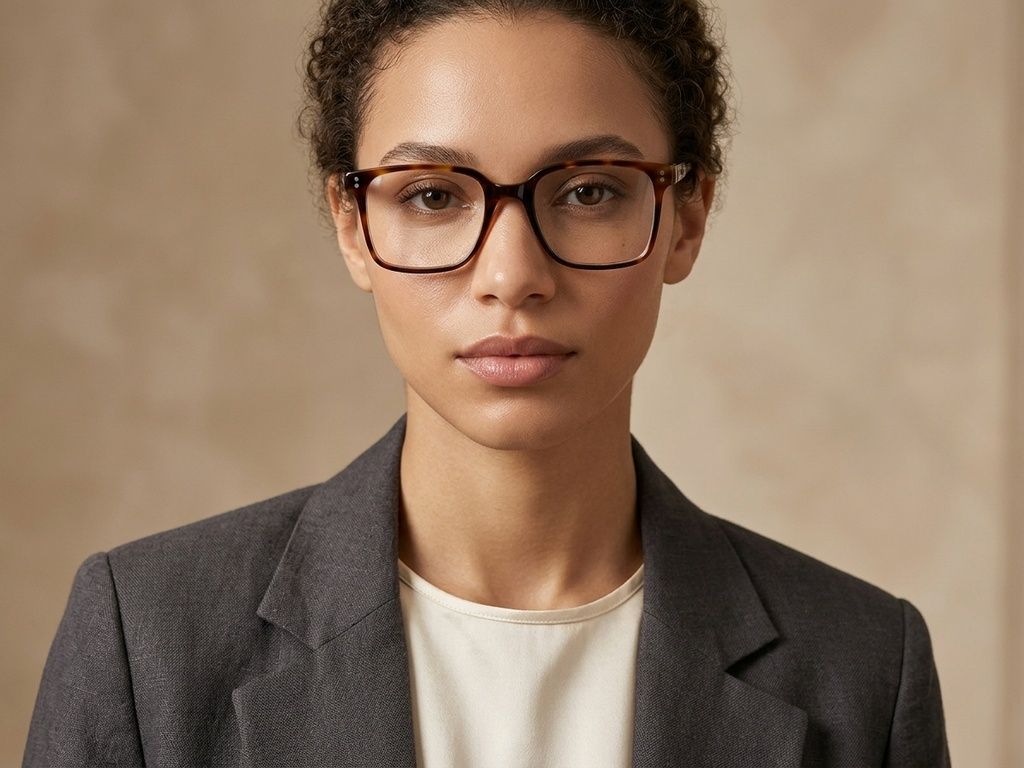 Rectangular Tortoiseshell Acetate Glasses #BS2012-3637