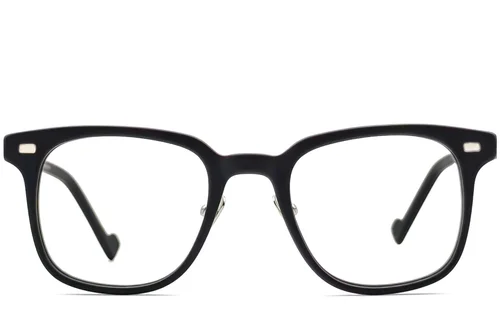 Lunettes rectangulaires en acétate noir #BS2012-3640