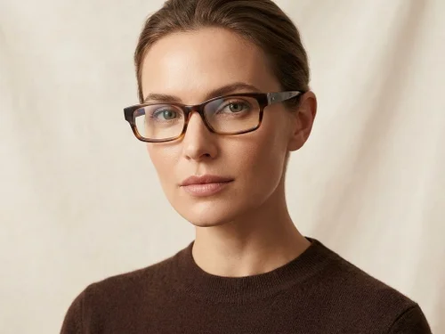 Lunettes rectangulaires en acétate brun #BS2012-3658