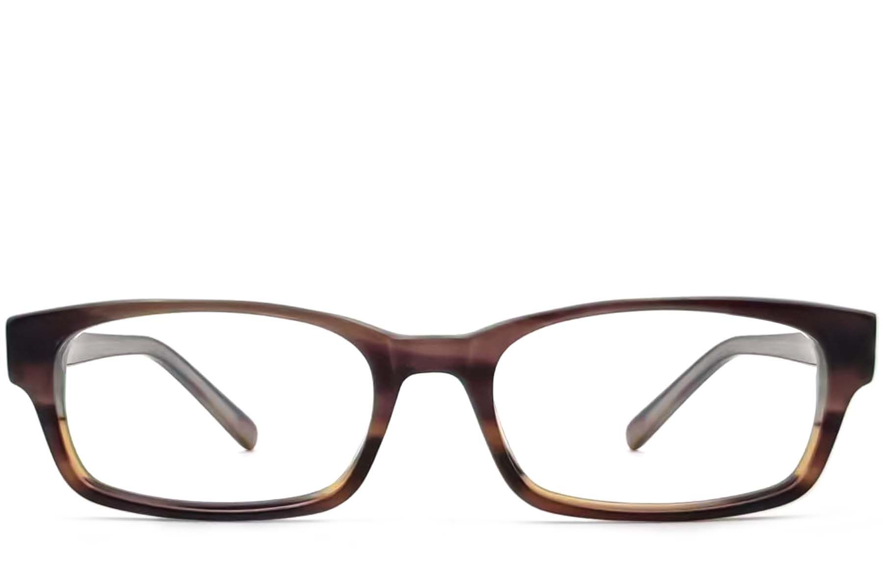 Rectangular Brown Acetate Glasses #BS2012-3658