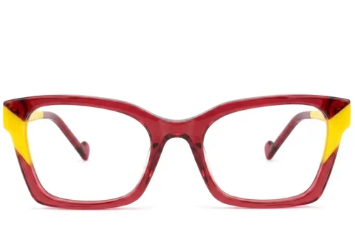Verres rectangulaires en acétate rouge #BS2012-3685