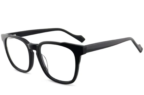 Lunettes rectangulaires en acétate noir #BS2012-3695