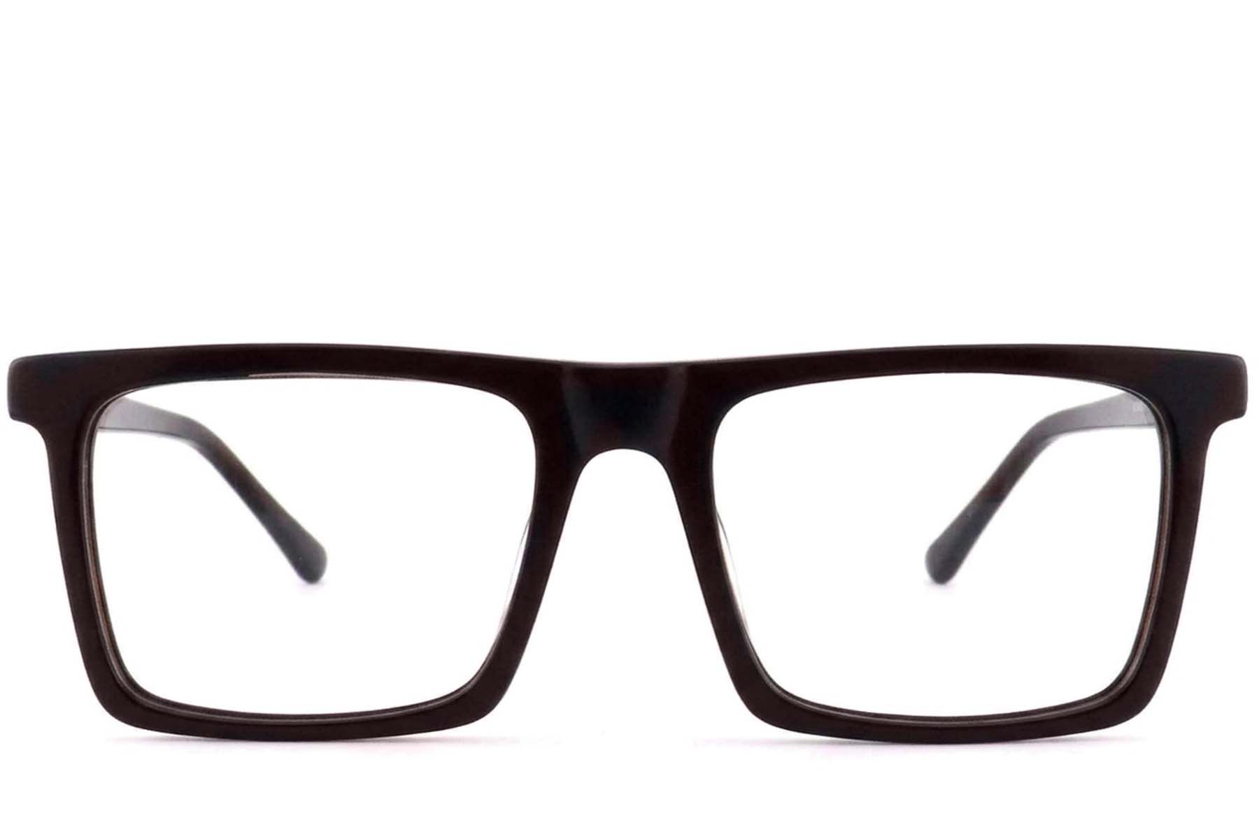 Rectangular Brown Acetate Glasses #BS2012-3709