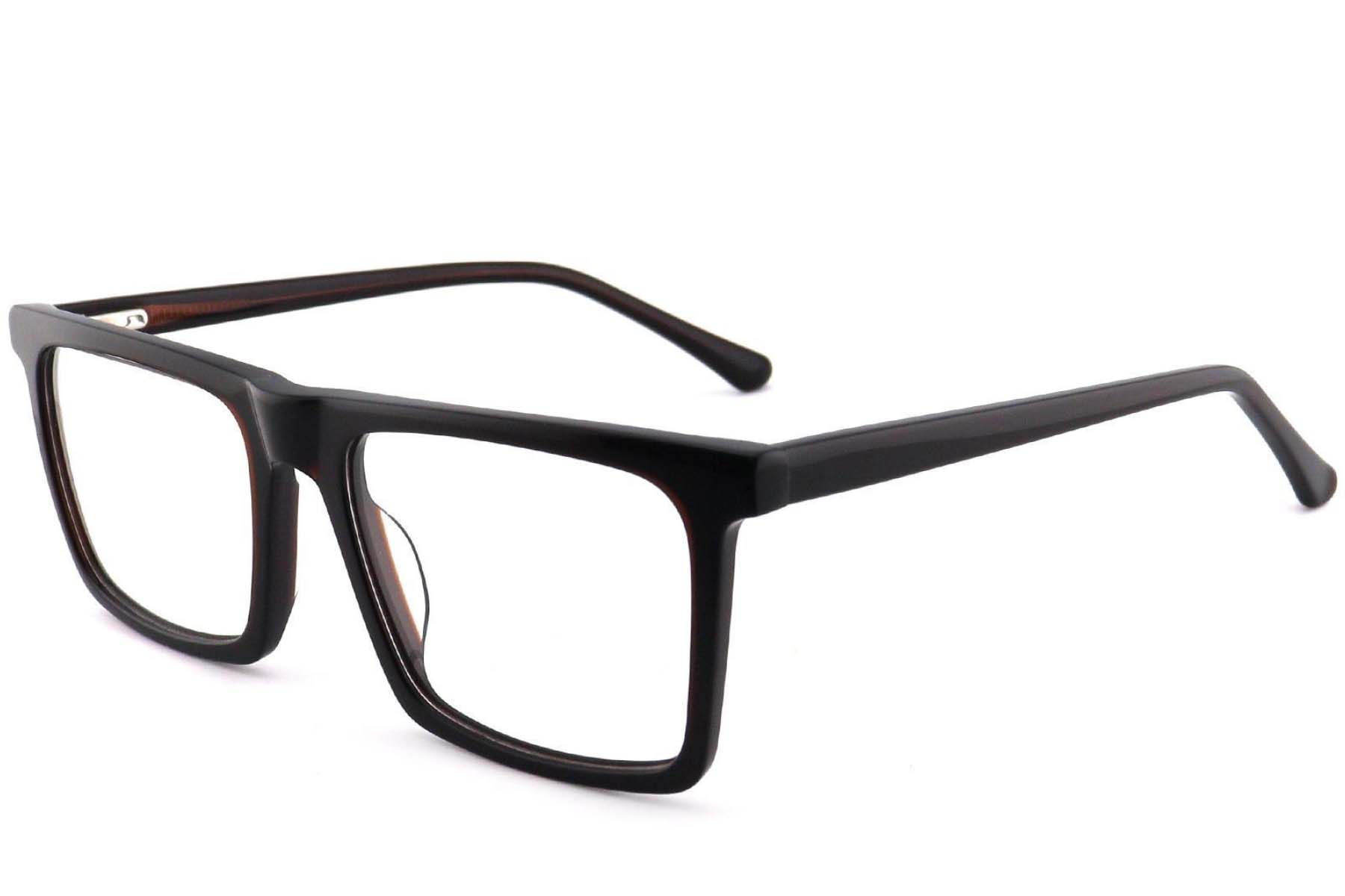 Rectangular Brown Acetate Glasses #BS2012-3709