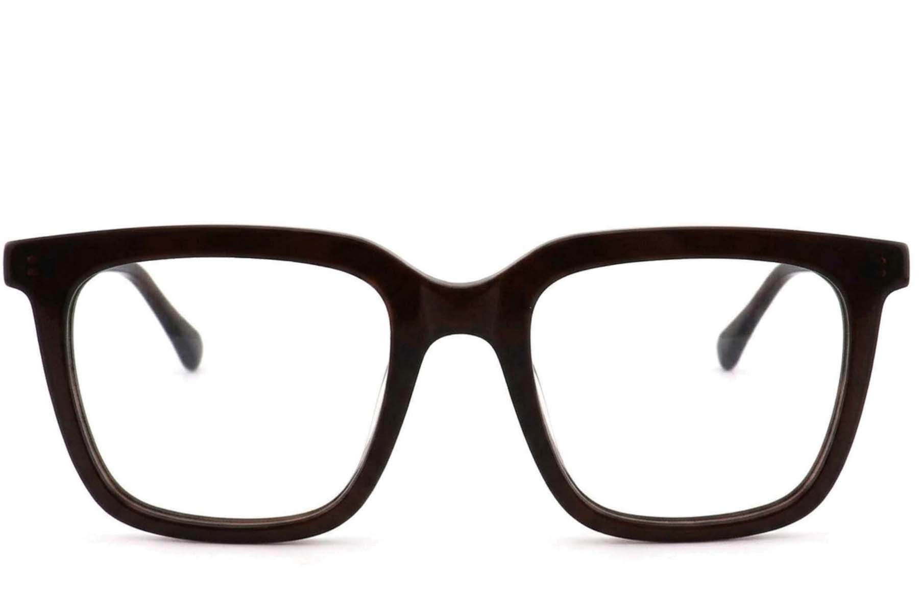 Rectangular Brown Acetate Glasses #BS2012-3729