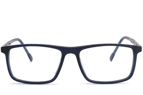 Lunettes rectangulaires en acétate bleu #BS2012-3735