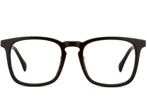 Lunettes rectangulaires en acétate brun #BS2012-3738