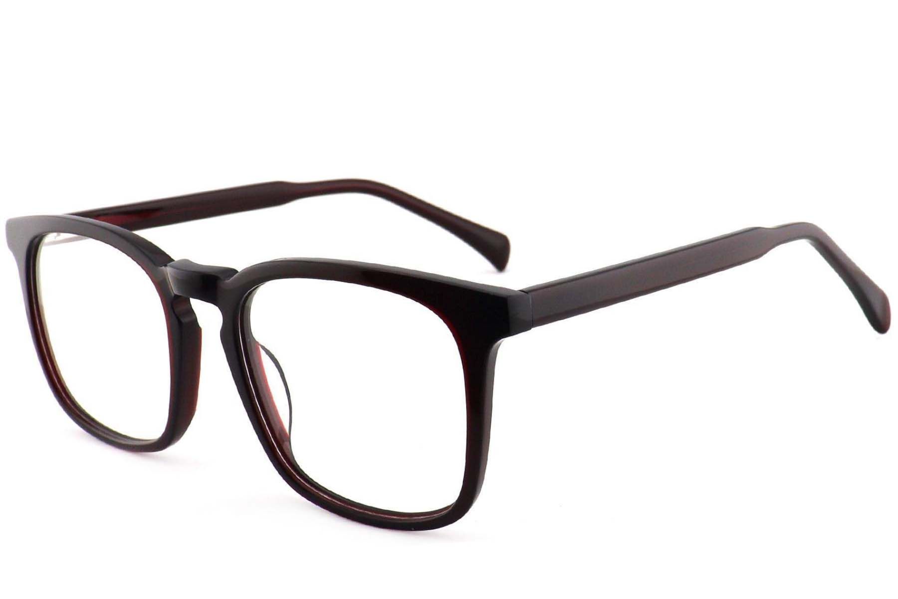 Rectangular Red Acetate Glasses #BS2012-3739