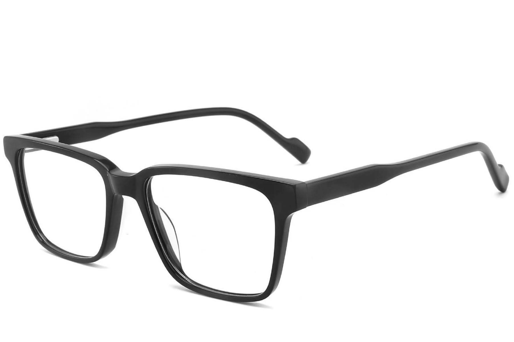 Rectangular Black Acetate Glasses #BS2012-3744