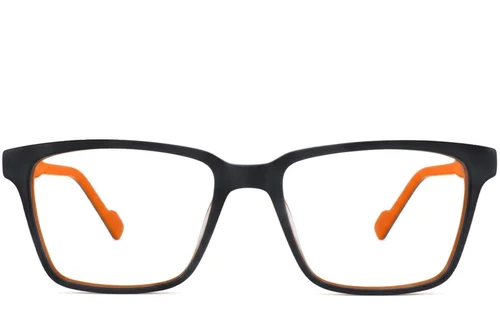Lunettes rectangulaires en acétate noir #BS2012-3747