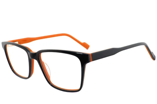 Lunettes rectangulaires en acétate noir #BS2012-3747