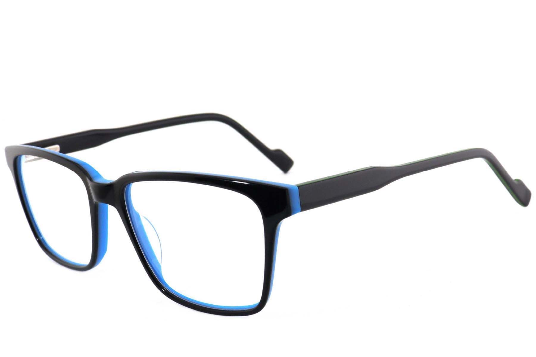 Rectangular Black Acetate Glasses #BS2012-3748