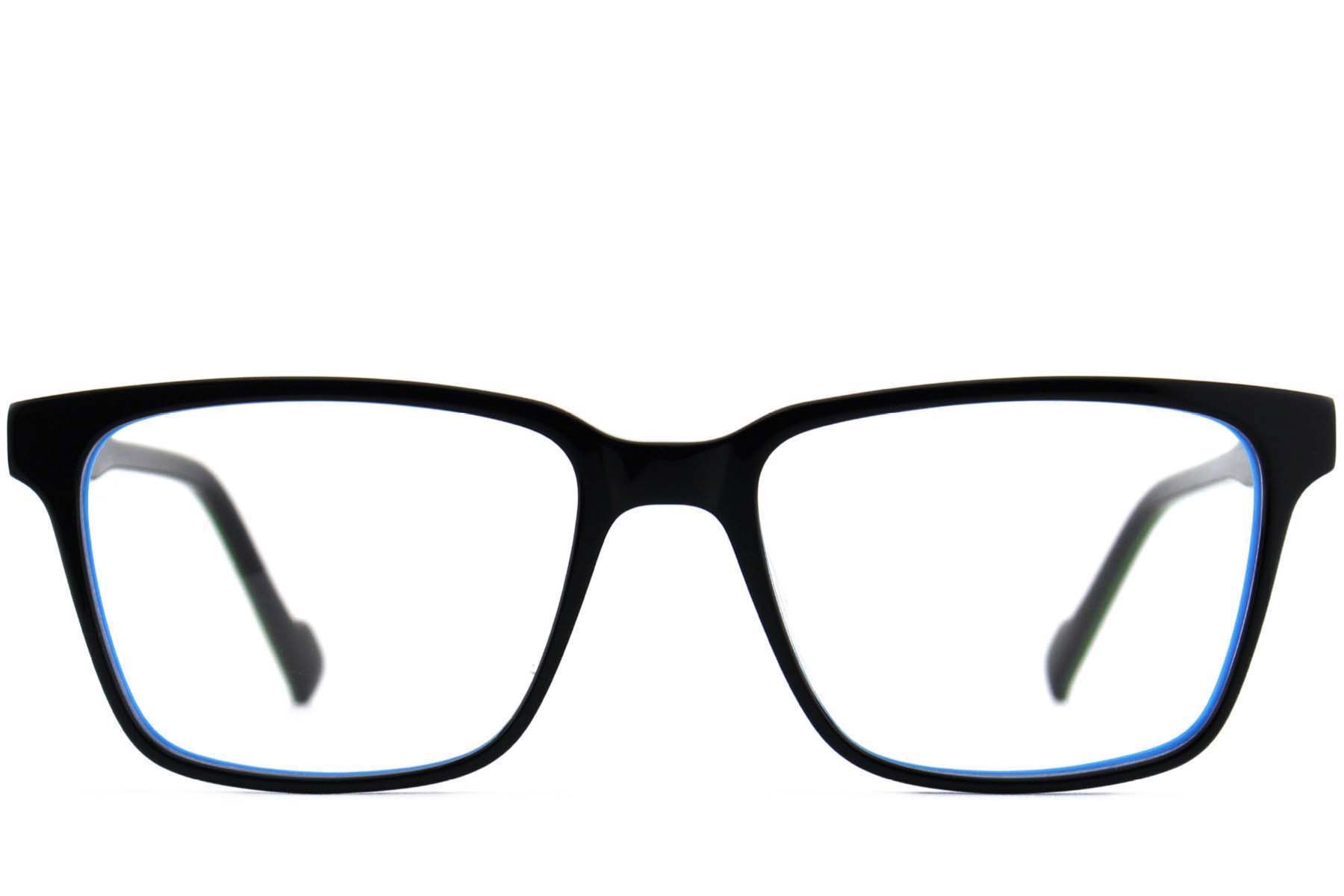 Rectangular Black Acetate Glasses #BS2012-3748