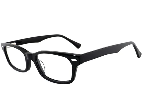 Lunettes rectangulaires en acétate noir #BS2012-3755