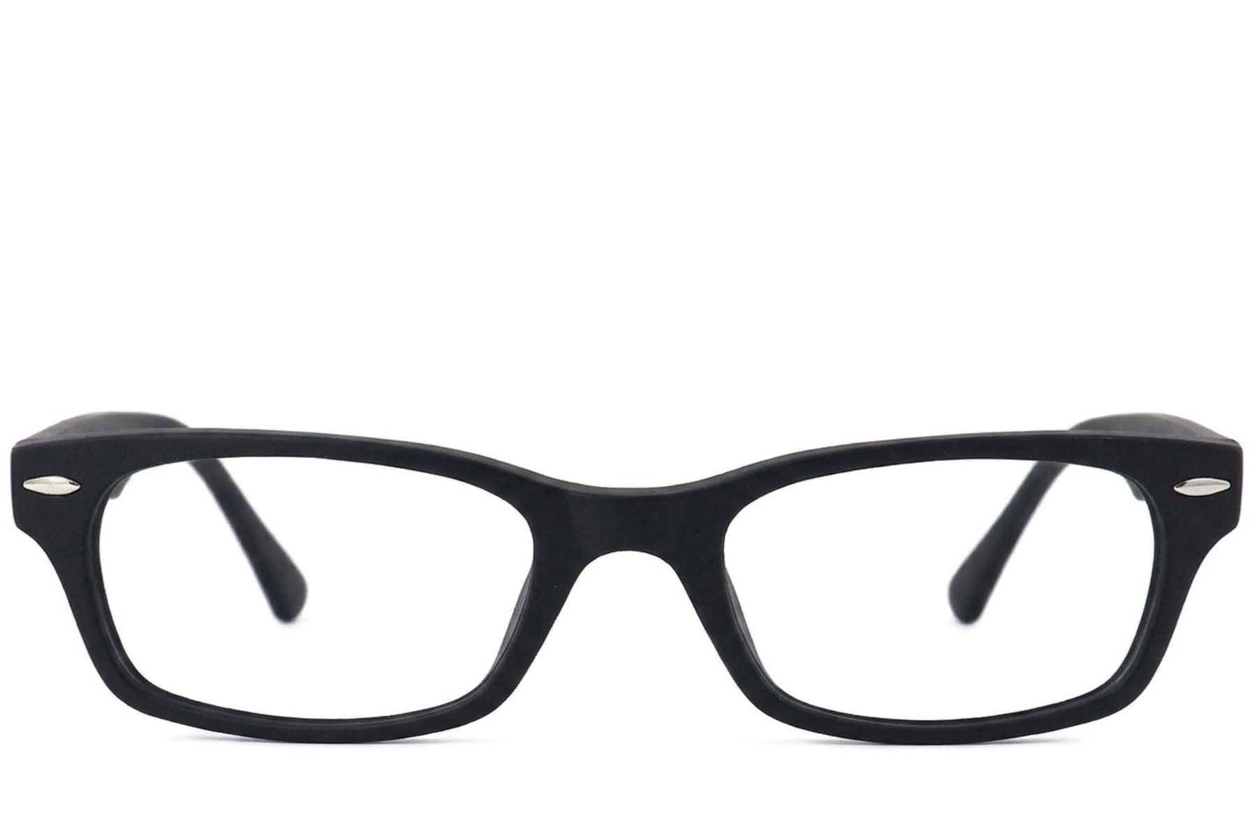 Lunettes rectangulaires en acétate noir #BS2012-3756