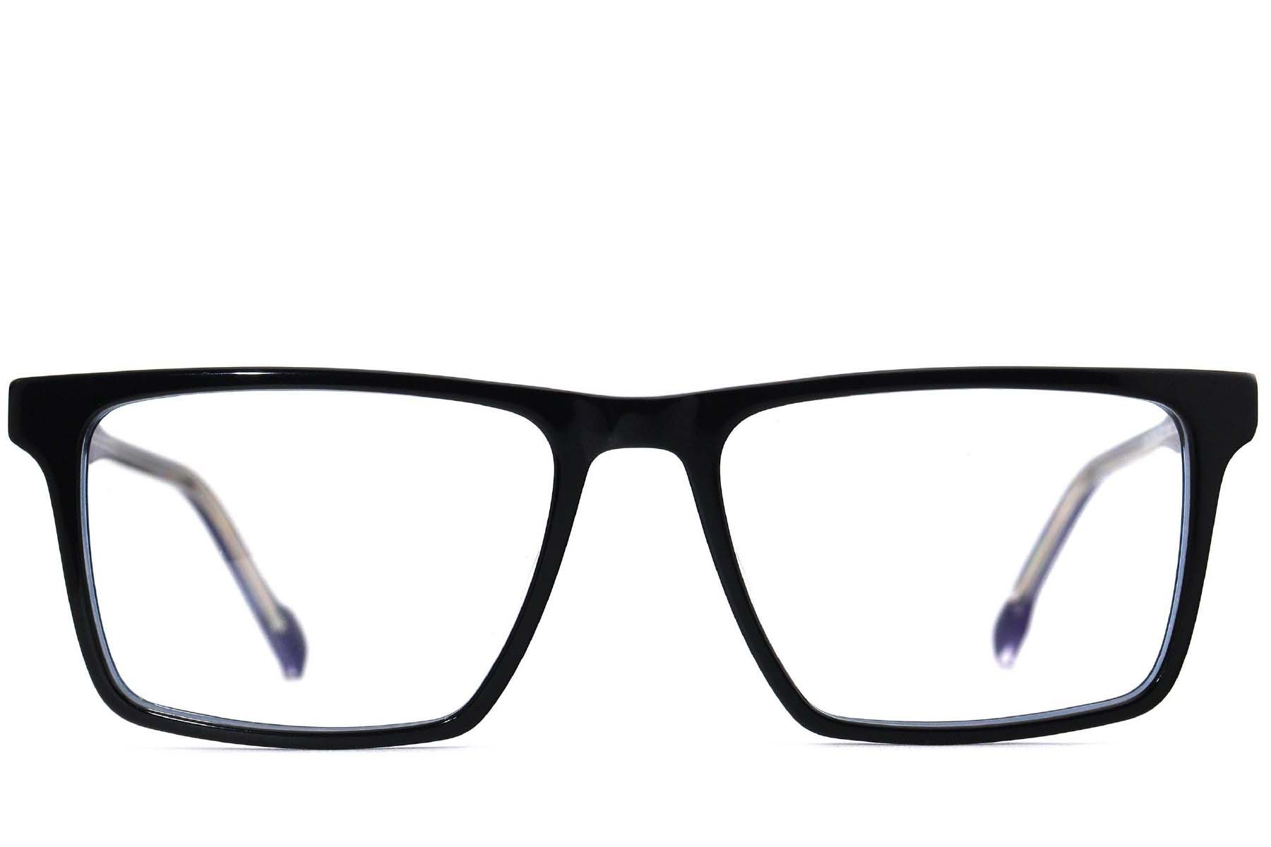 Rectangular Black Acetate Glasses #BS2012-3766