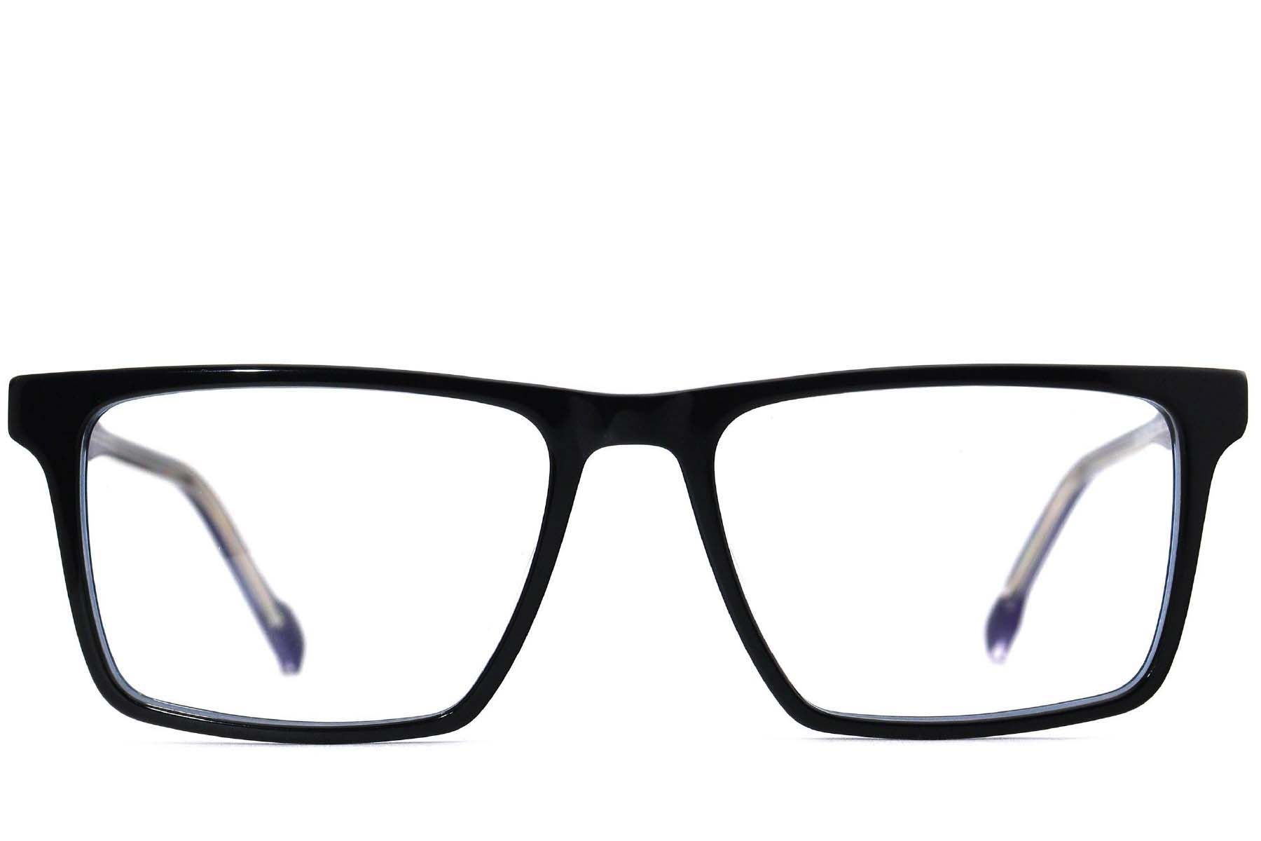 Rectangular Black Acetate Glasses #BS2012-3766