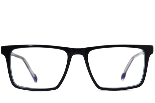Lunettes rectangulaires en acétate noir #BS2012-3766
