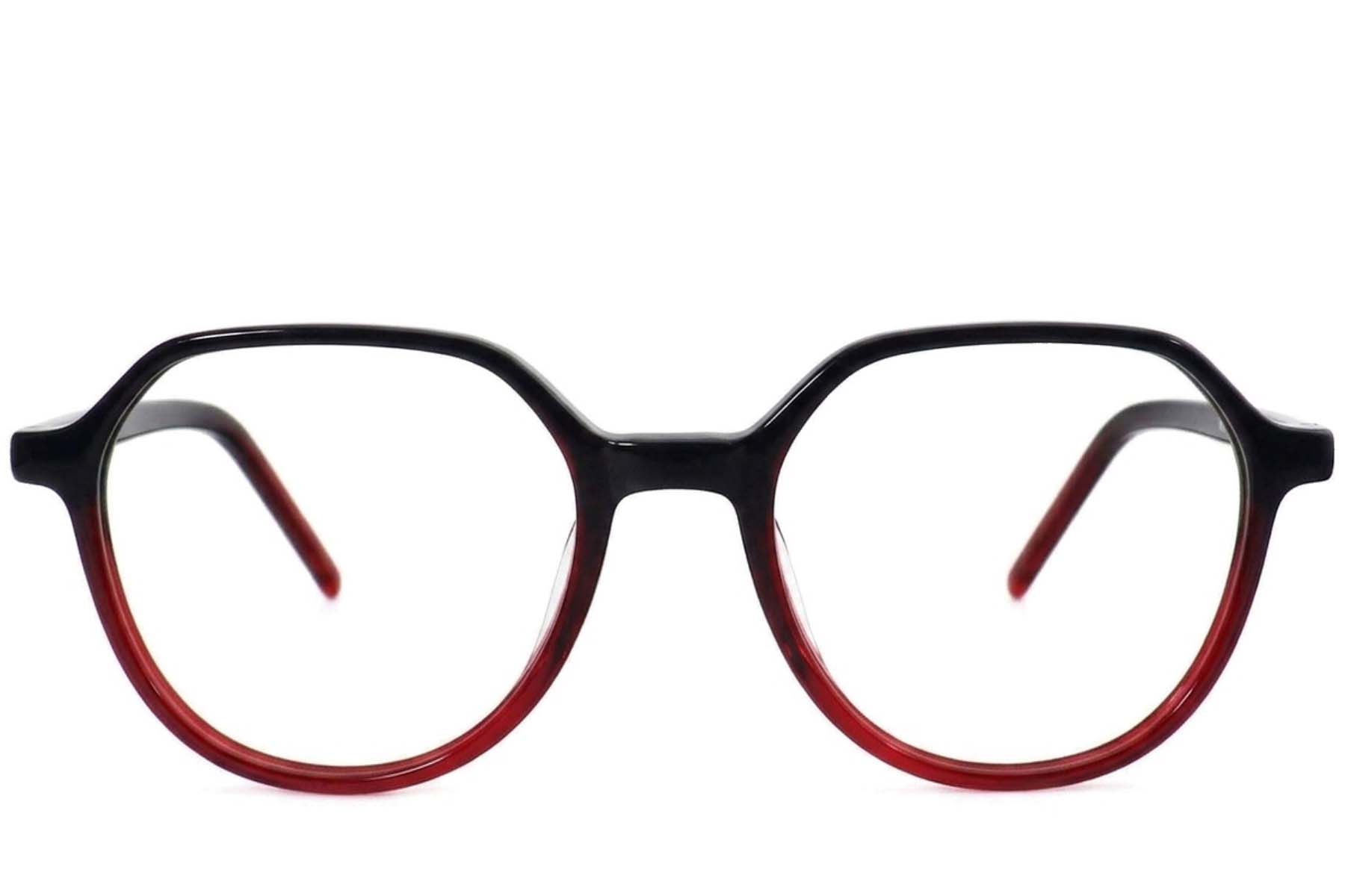 Geometric Red Acetate Glasses #BS2012-3780