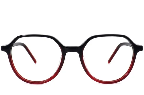 Lunettes géométriques en acétate rouge #BS2012-3780