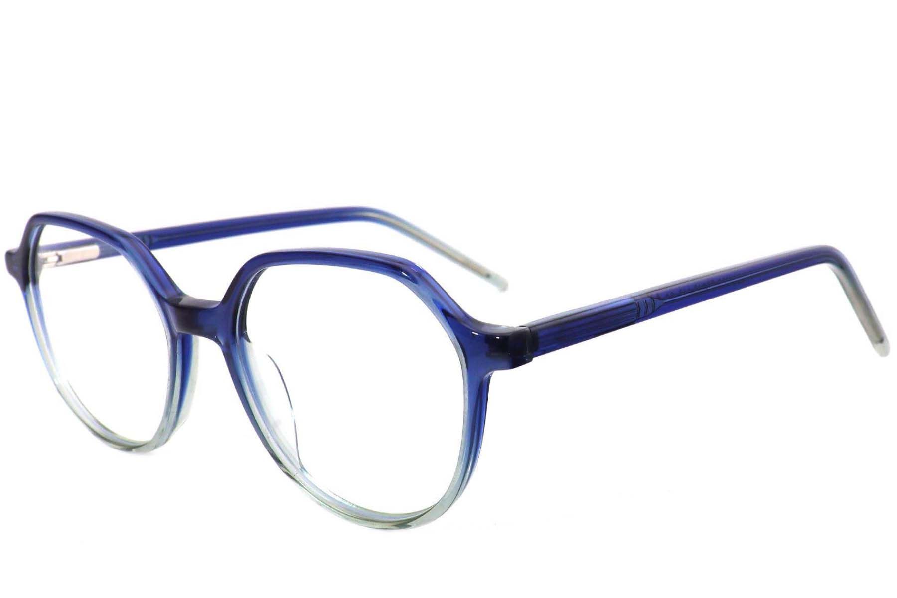 Geometric Blue Acetate Glasses #BS2012-3781