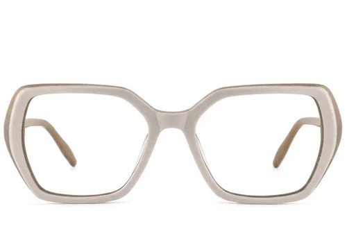 Verres rectangulaires en acétate crème #BS2012-3782