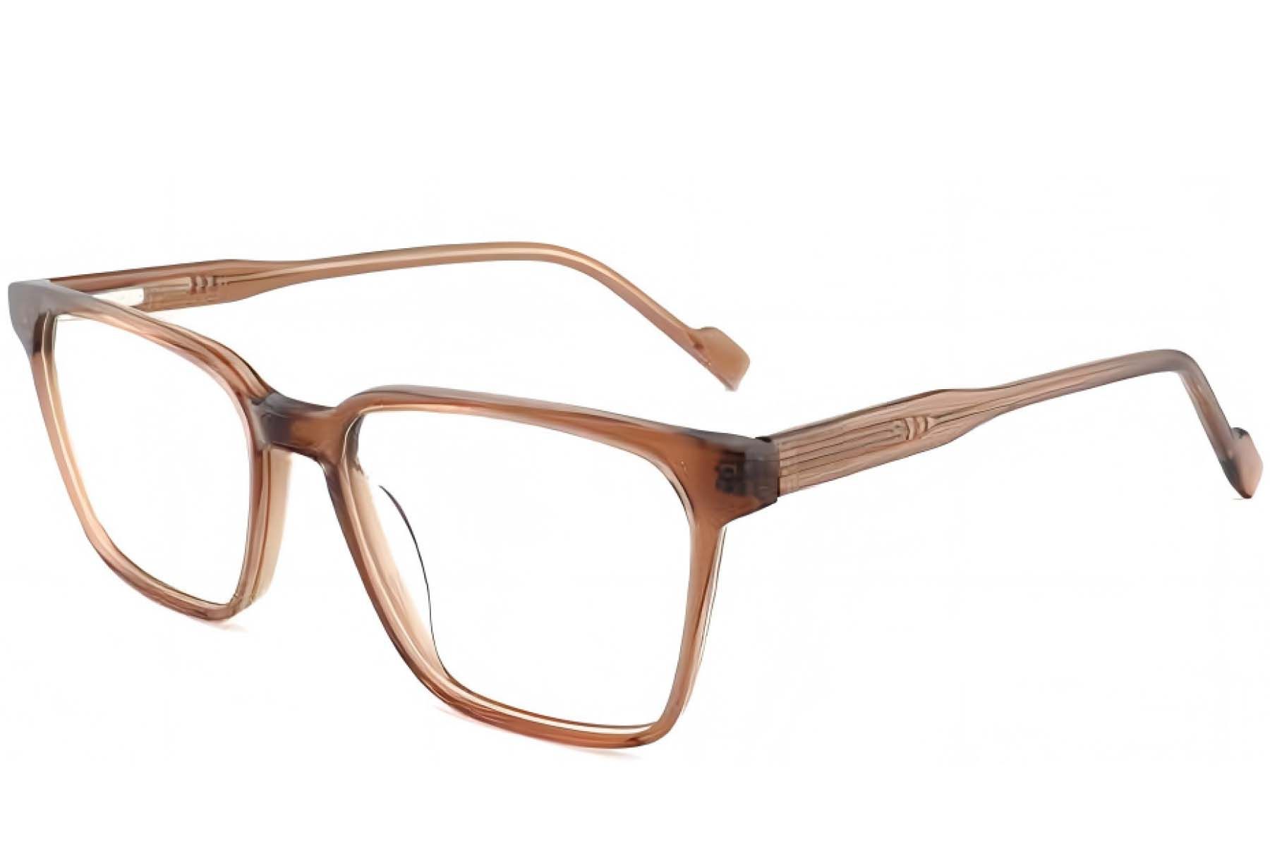 Rectangular Brown Acetate Glasses #BS2012-3784
