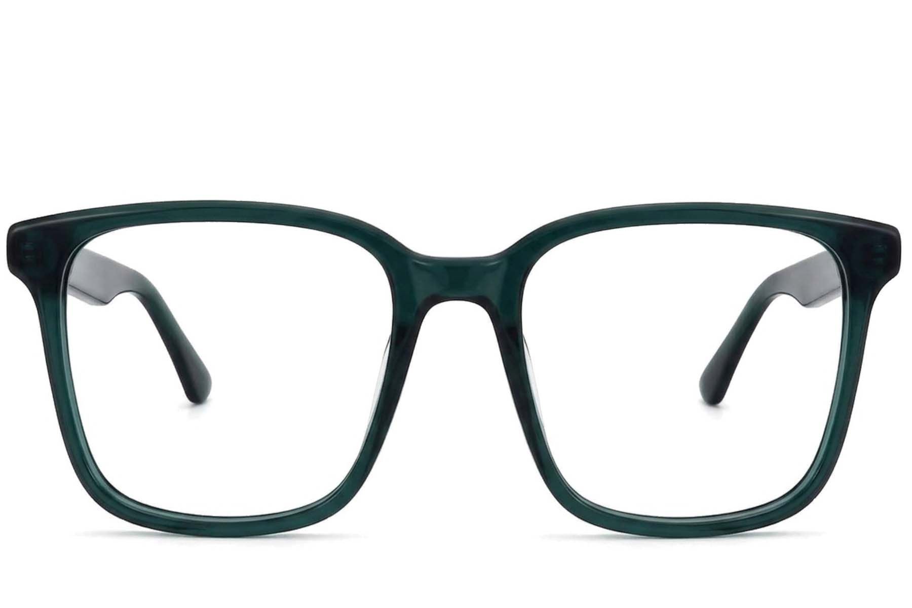 Verres rectangulaires en acétate vert #BS2012-3786