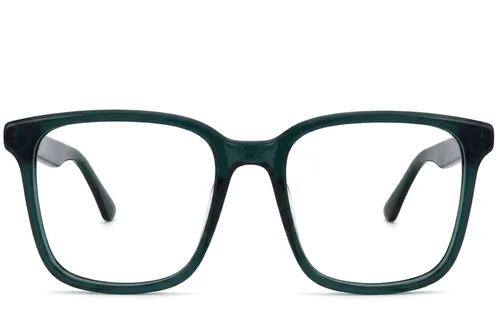 Verres rectangulaires en acétate vert #BS2012-3786