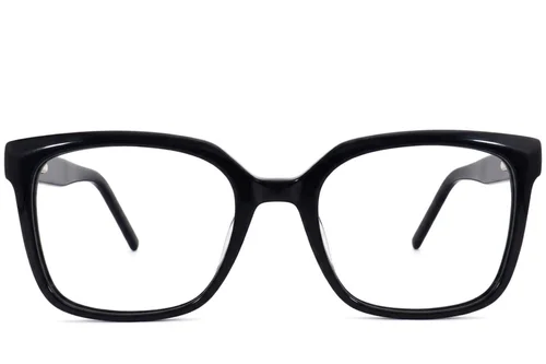 Lunettes rectangulaires en acétate noir #BS2012-3790