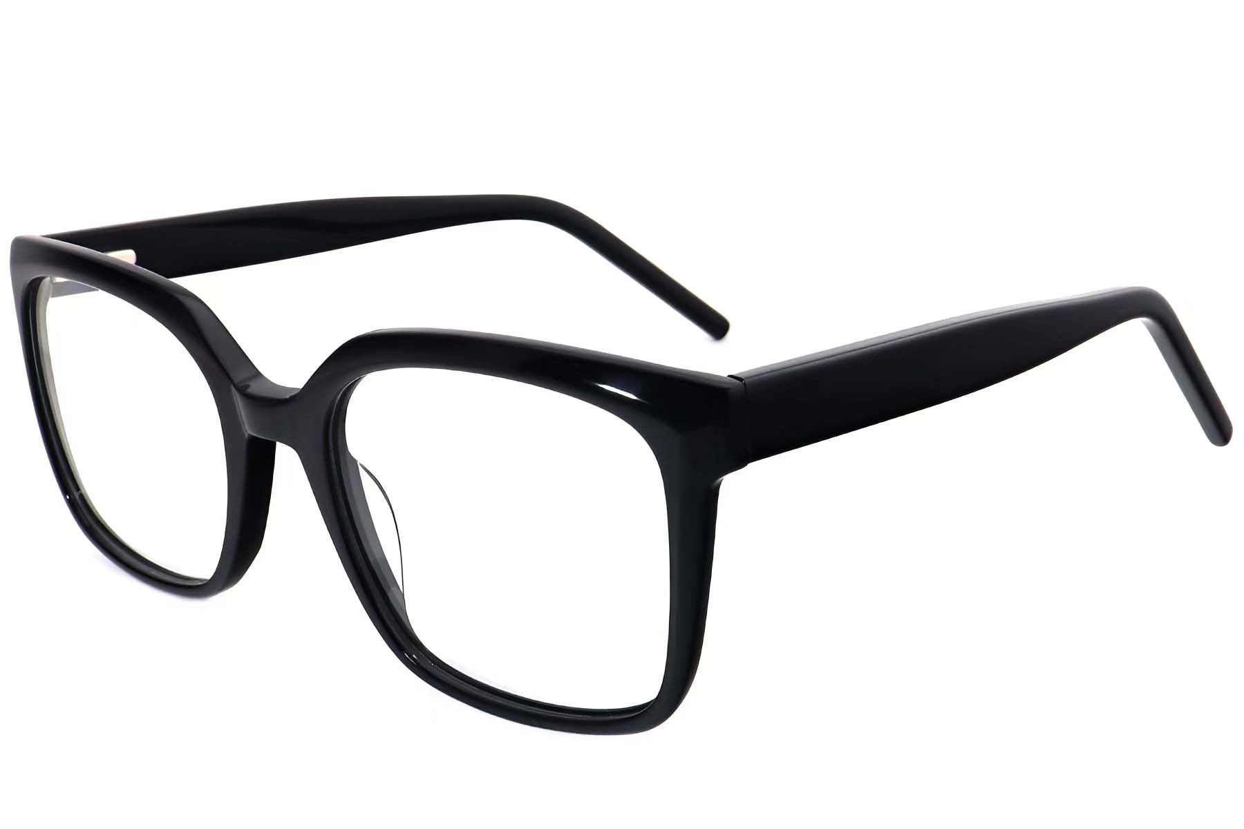 Rectangular Black Acetate Glasses #BS2012-3790