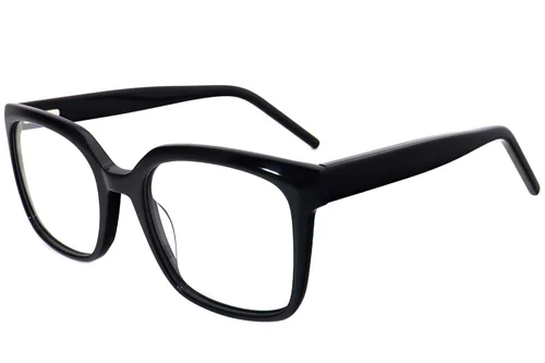 Lunettes rectangulaires en acétate noir #BS2012-3790