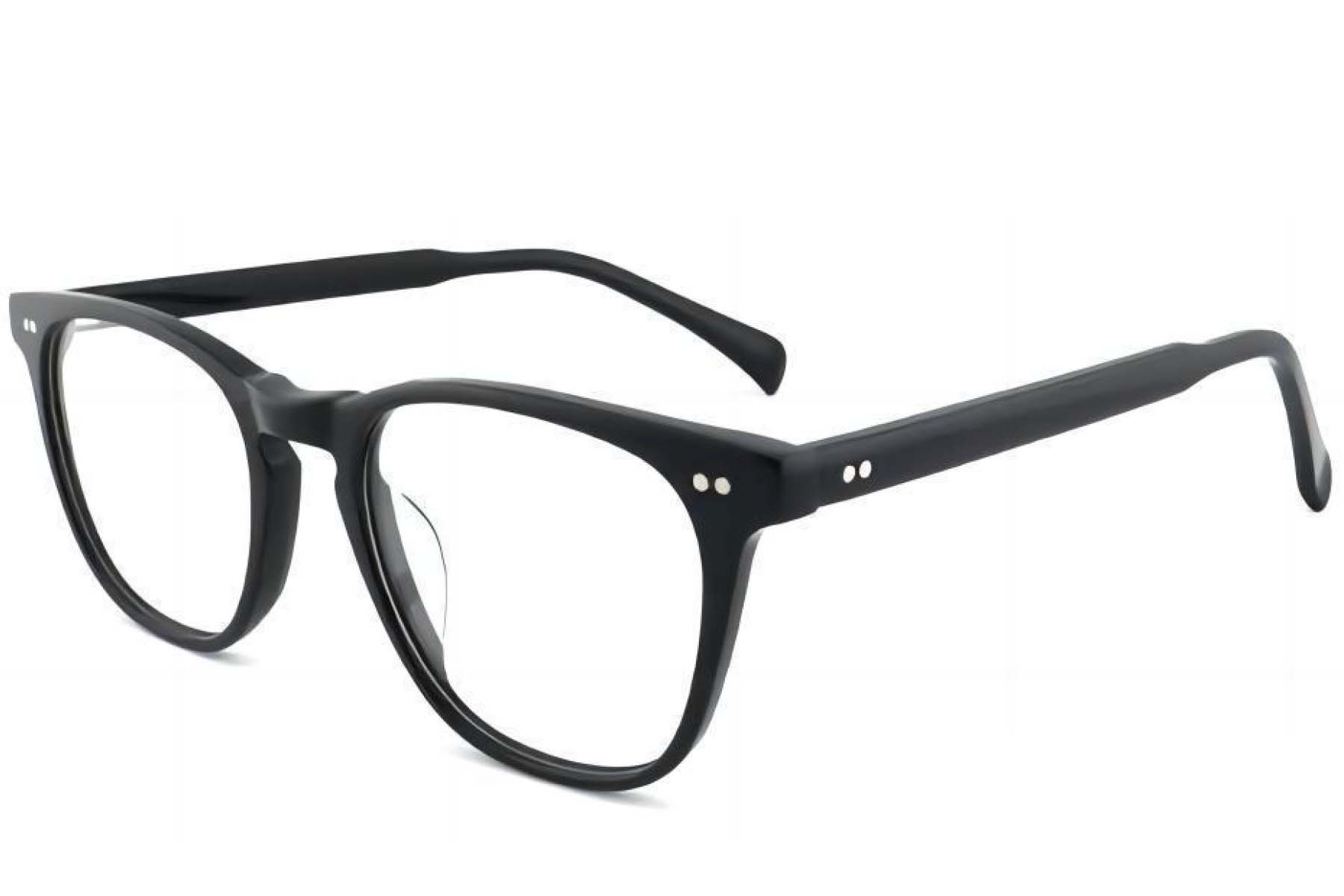 Rectangular Black Acetate Glasses #BS2012-3801