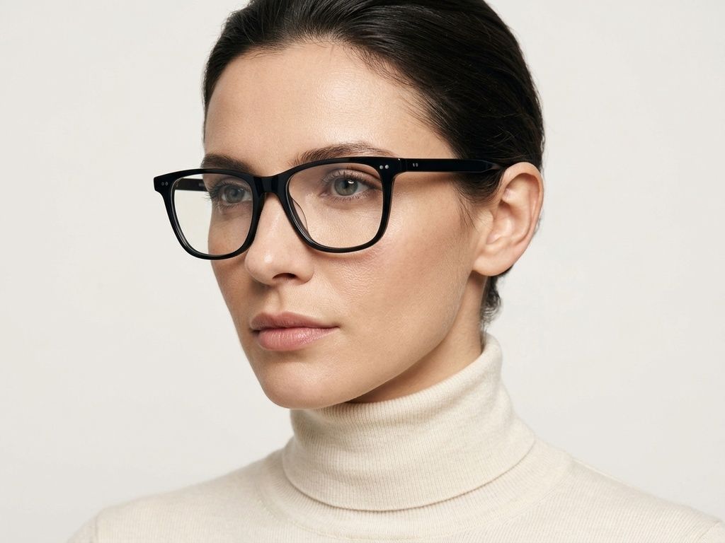 Rectangular Black Acetate Glasses #BS2012-3803