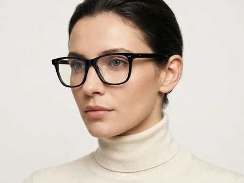 Rectangular Black Acetate Glasses #BS2012-3803