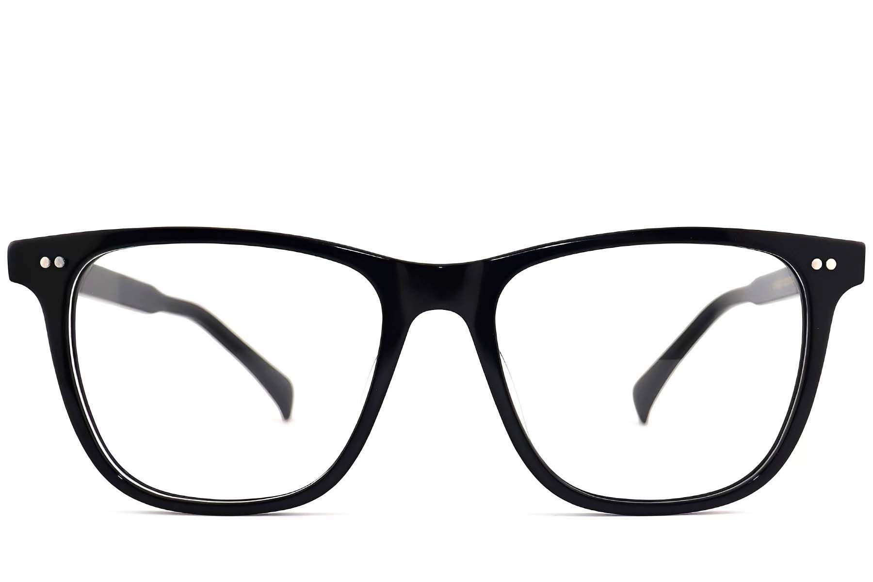 Rectangular Black Acetate Glasses #BS2012-3803