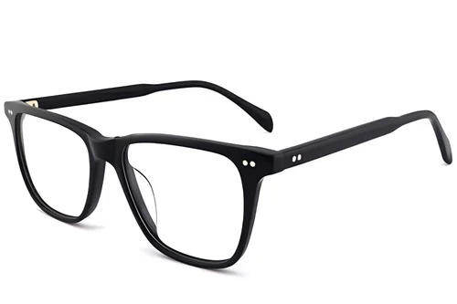 Lunettes rectangulaires en acétate noir #BS2012-3808