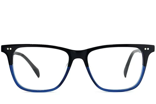 Lunettes rectangulaires en acétate bleu #BS2012-3812