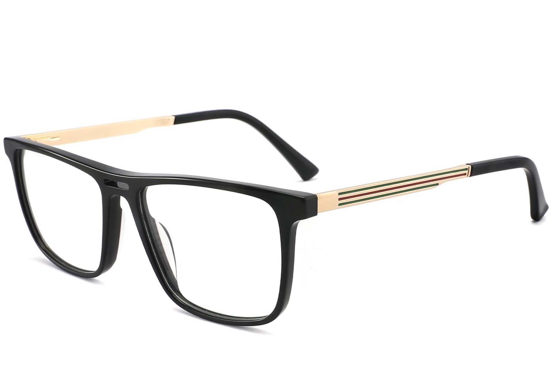 Aviator Black Acetate Glasses #BS2012-3829