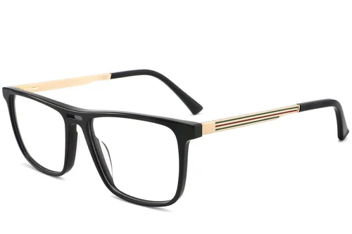 Lunettes aviateur en acétate noir #BS2012-3829