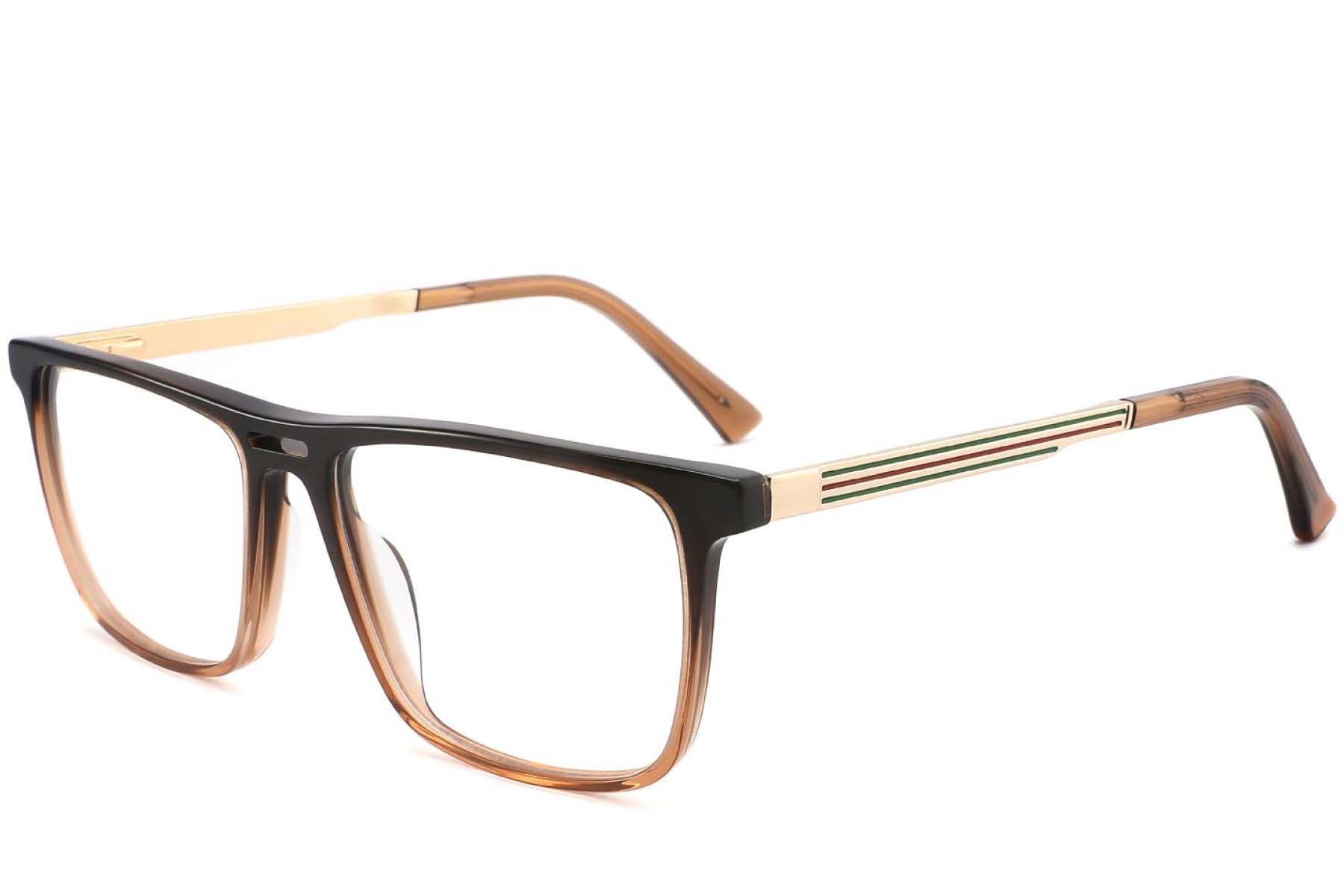Gafas de aviador de acetato marrón #BS2012-3831