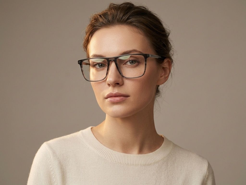 Aviator Grey Acetate Glasses #BS2012-3833