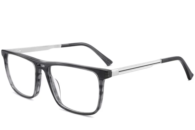 Gafas de acetato gris estilo aviador #BS2012-3833