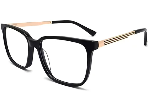 Lunettes rectangulaires en acétate noir #BS2012-3834