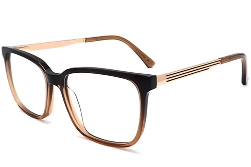 Lunettes rectangulaires en acétate brun #BS2012-3835
