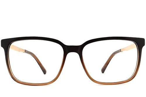 Lunettes rectangulaires en acétate brun #BS2012-3835