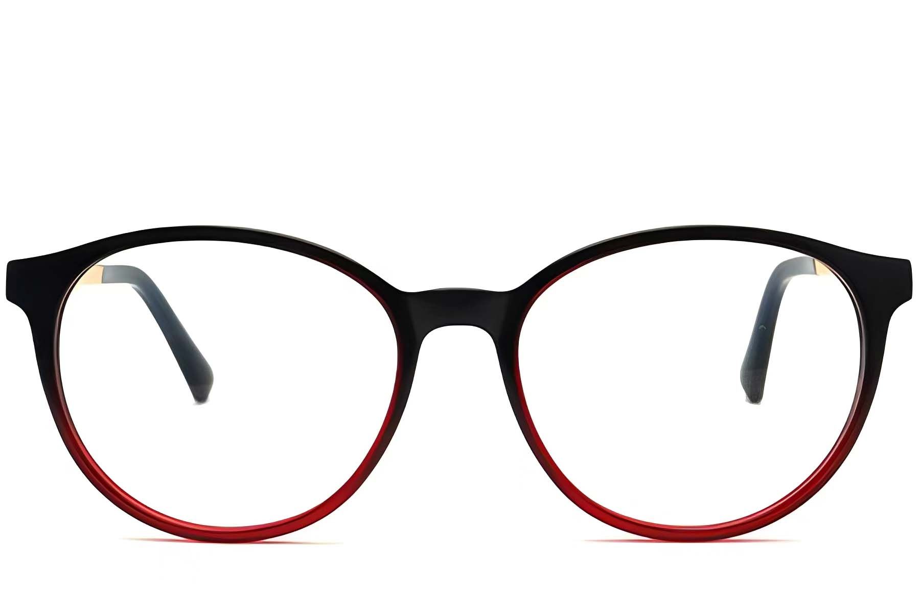 Oval Red Acetate Glasses #BS2012-3838