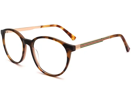 Lunettes ovales en acétate brun #BS2012-3839