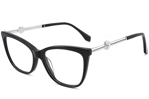 Lunettes papillon en acétate noir #BS2012-3857