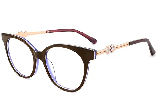 Lunettes en acétate brun papillon #BS2012-3875